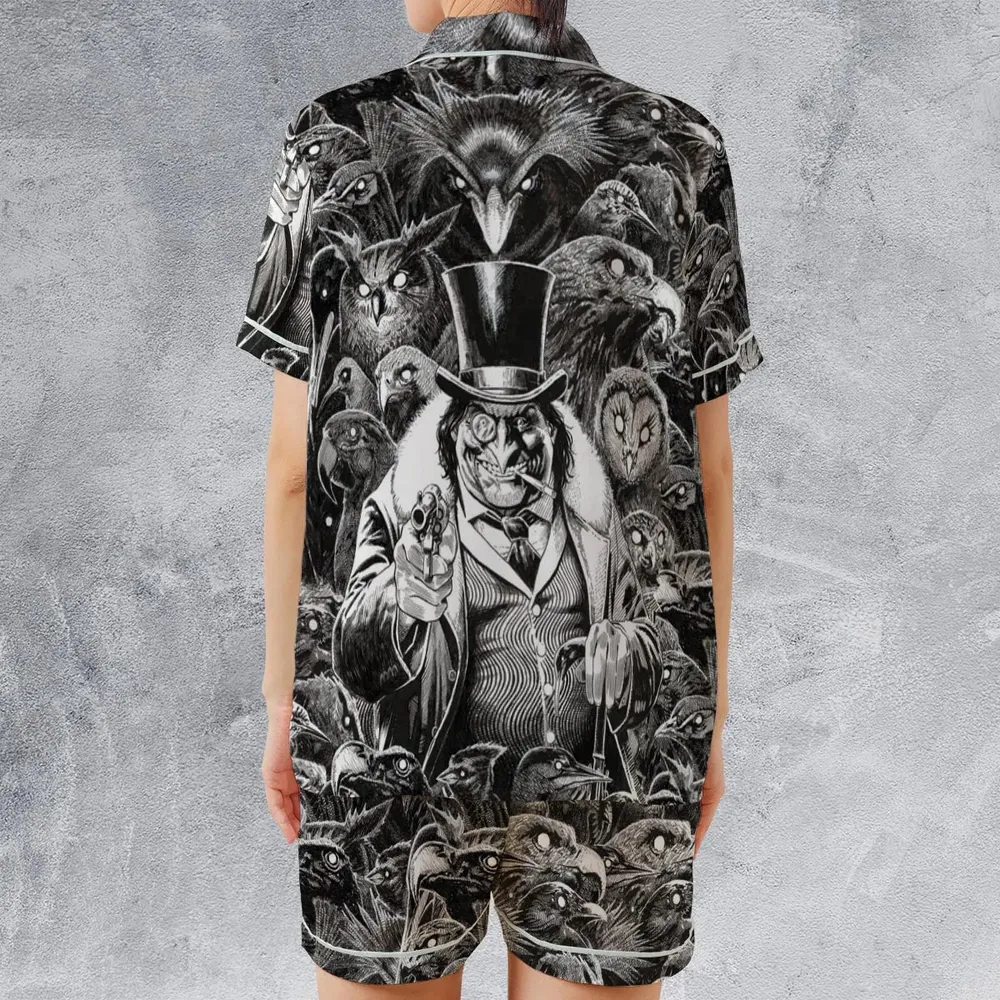 Umbrellas to Underworld Penguin Satin Short-Sleeve Pajamas Set - 2
