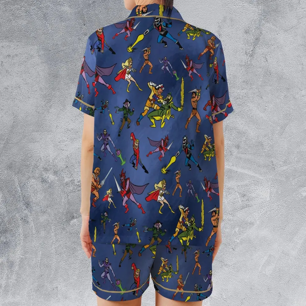 Filmation Battle Royal Satin Short-Sleeve Pajamas Set - 2