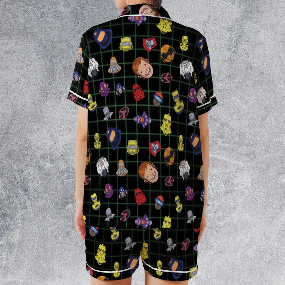 Retro 80s M.A.S.K Cartoon Satin Short-Sleeve Pajamas Set - 2