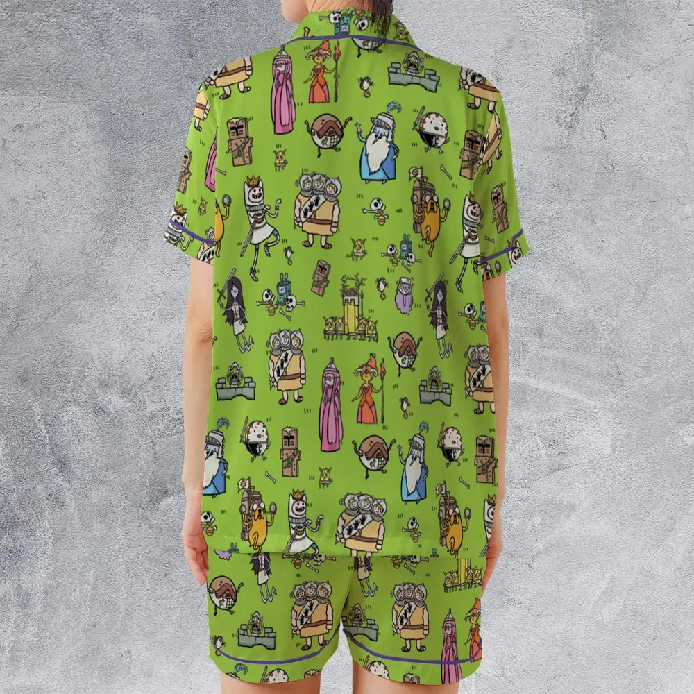 Finn Holy Adventure Adventure Time and Monty Python and the Holy Grail Satin Short-Sleeve Pajamas Set - 2