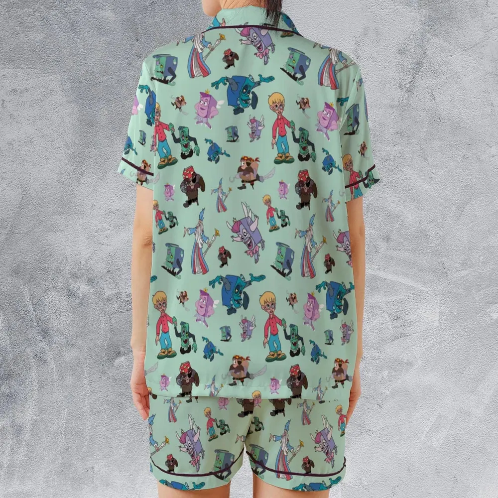 The pagemaster Cast Satin Short-Sleeve Pajamas Set - 2