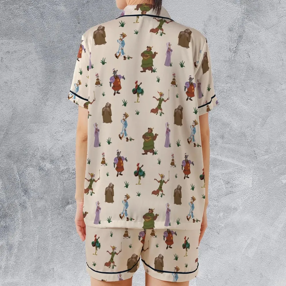 Oo-de-lally Robin Hood Characters Satin Short-Sleeve Pajamas Set - 2