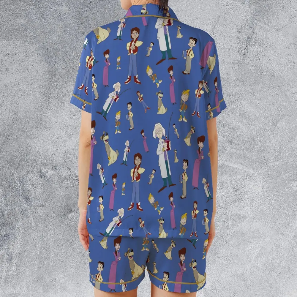 B2tf Cartoon Characters Seamless Satin Short-Sleeve Pajamas Set - 2