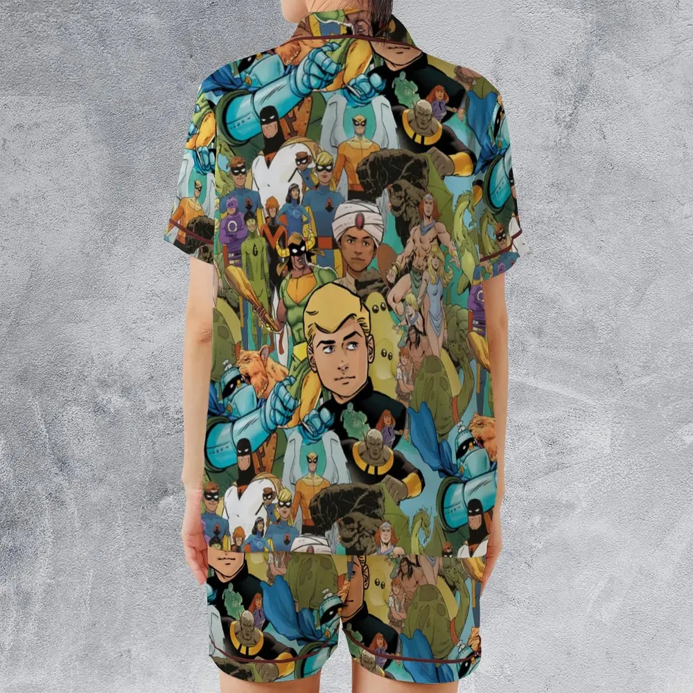 Futures Quest Heroes Satin Short-Sleeve Pajamas Set - 2