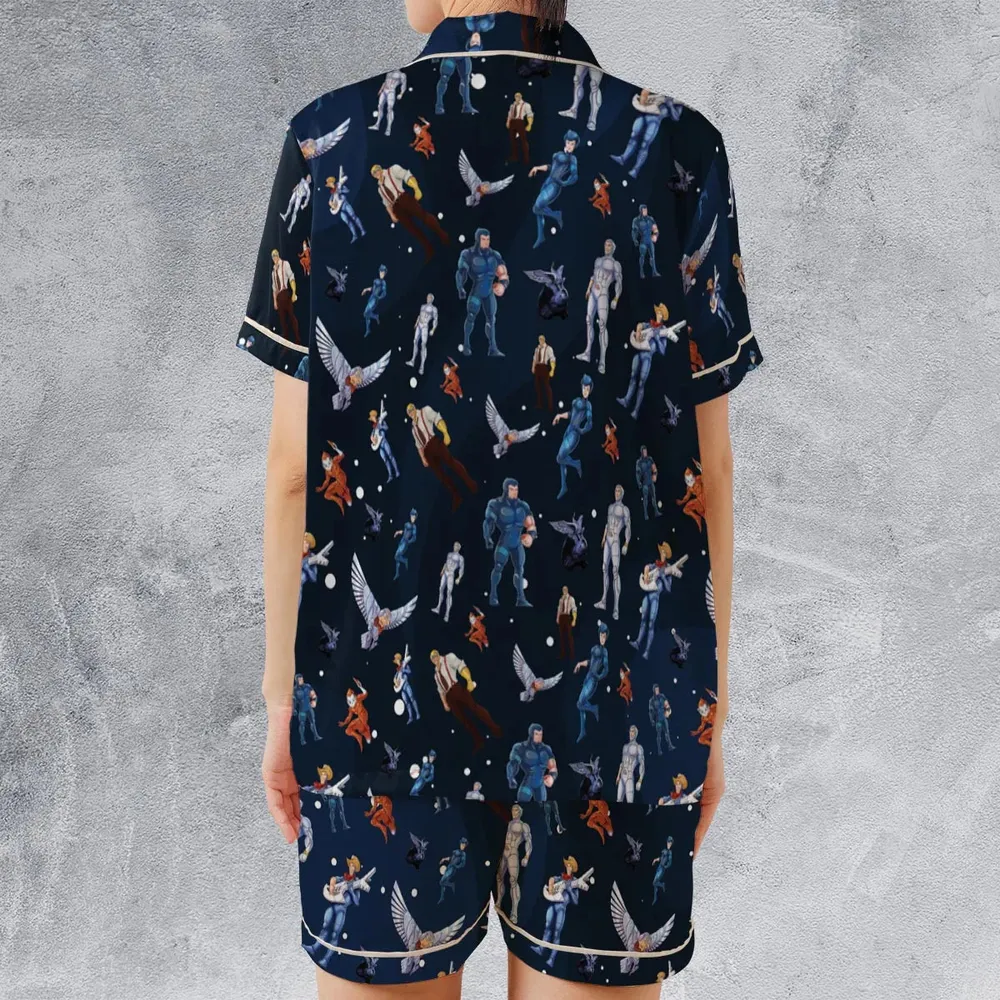 Silverhawks Cartoon Characters Satin Short-Sleeve Pajamas Set - 2