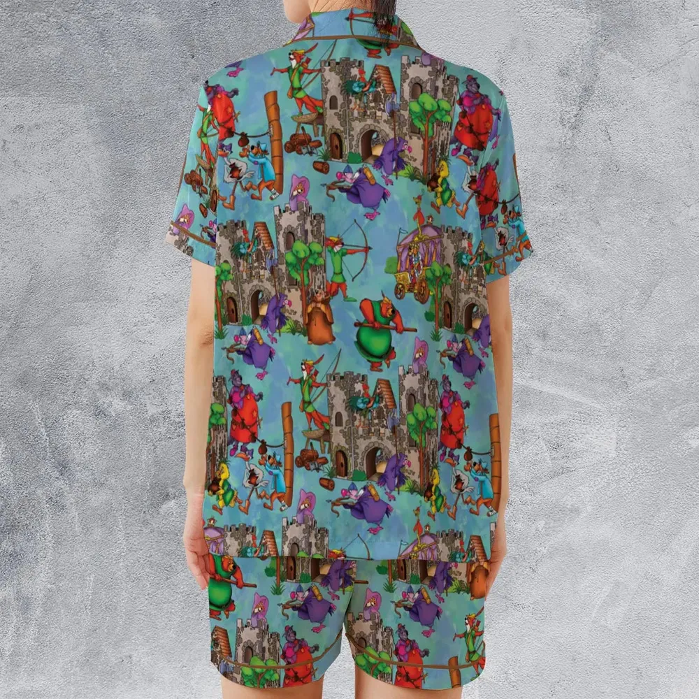 Steal From the Rich Robin Hood Satin Short-Sleeve Pajamas Set - 2