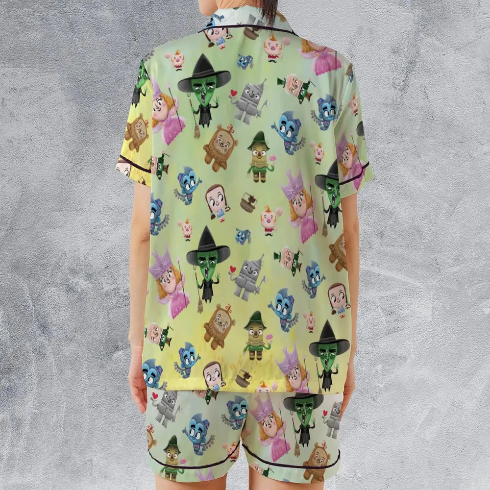 Glinda and Elphaba Meet and Greet Satin Short-Sleeve Pajamas Set - 2