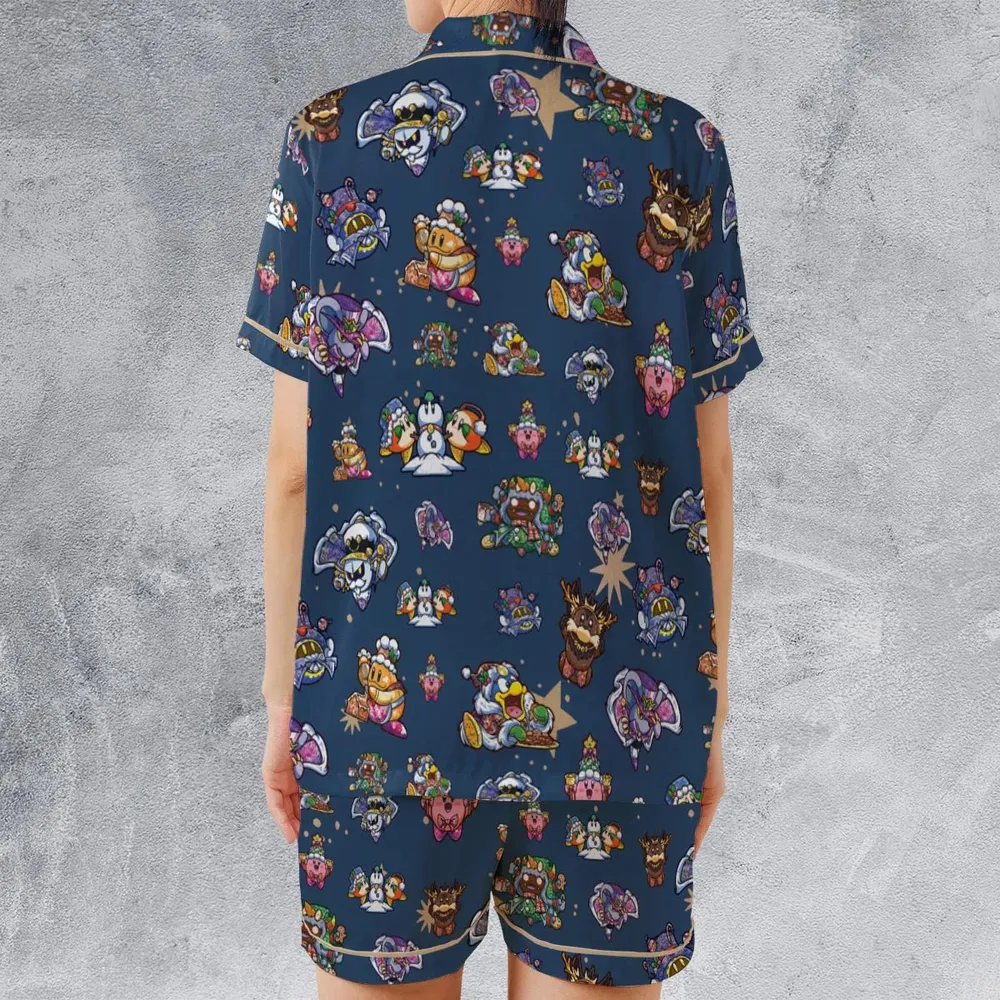 Dream Land Holiday Kirby Satin Short-Sleeve Pajamas Set - 2