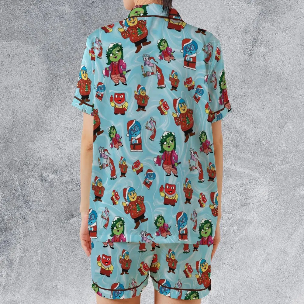Santa's Emotion Inside Out Satin Short-Sleeve Pajamas Set - 2
