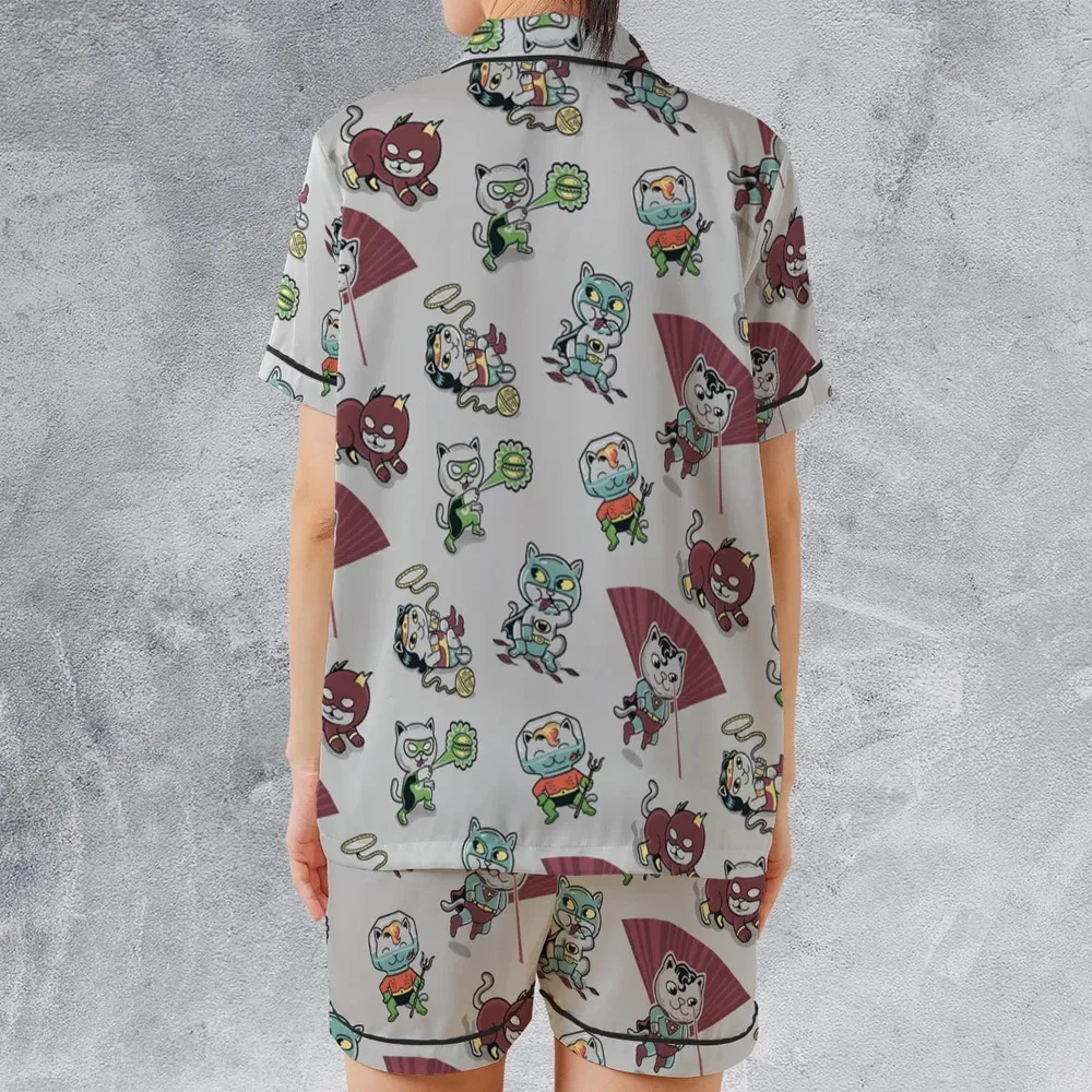 Supurrrr Friends Super Friends Satin Short-Sleeve Pajamas Set - 2