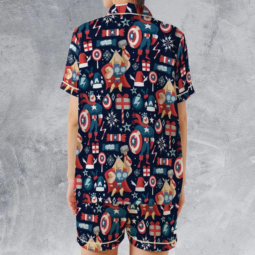 Marvelous Christmas Satin Short-Sleeve Pajamas Set - 2