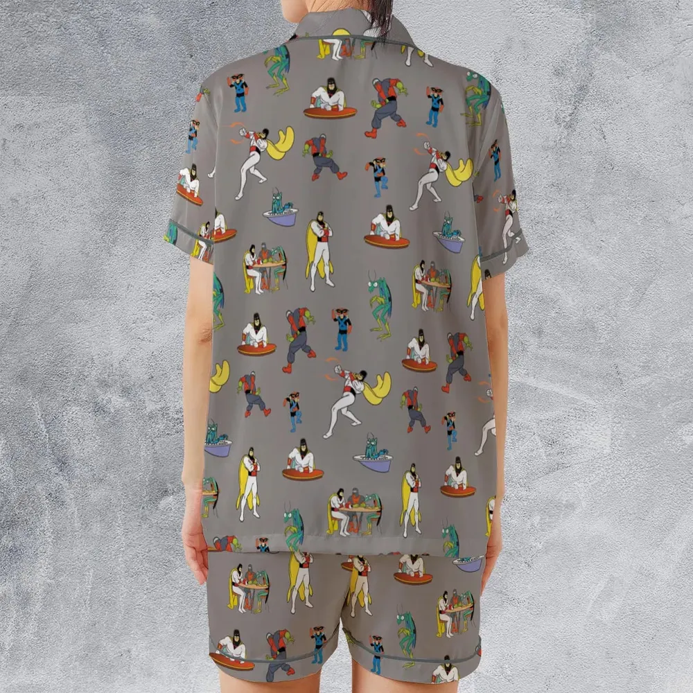 Space Ghost Coast to Coast Characters Satin Short-Sleeve Pajamas Set - 2