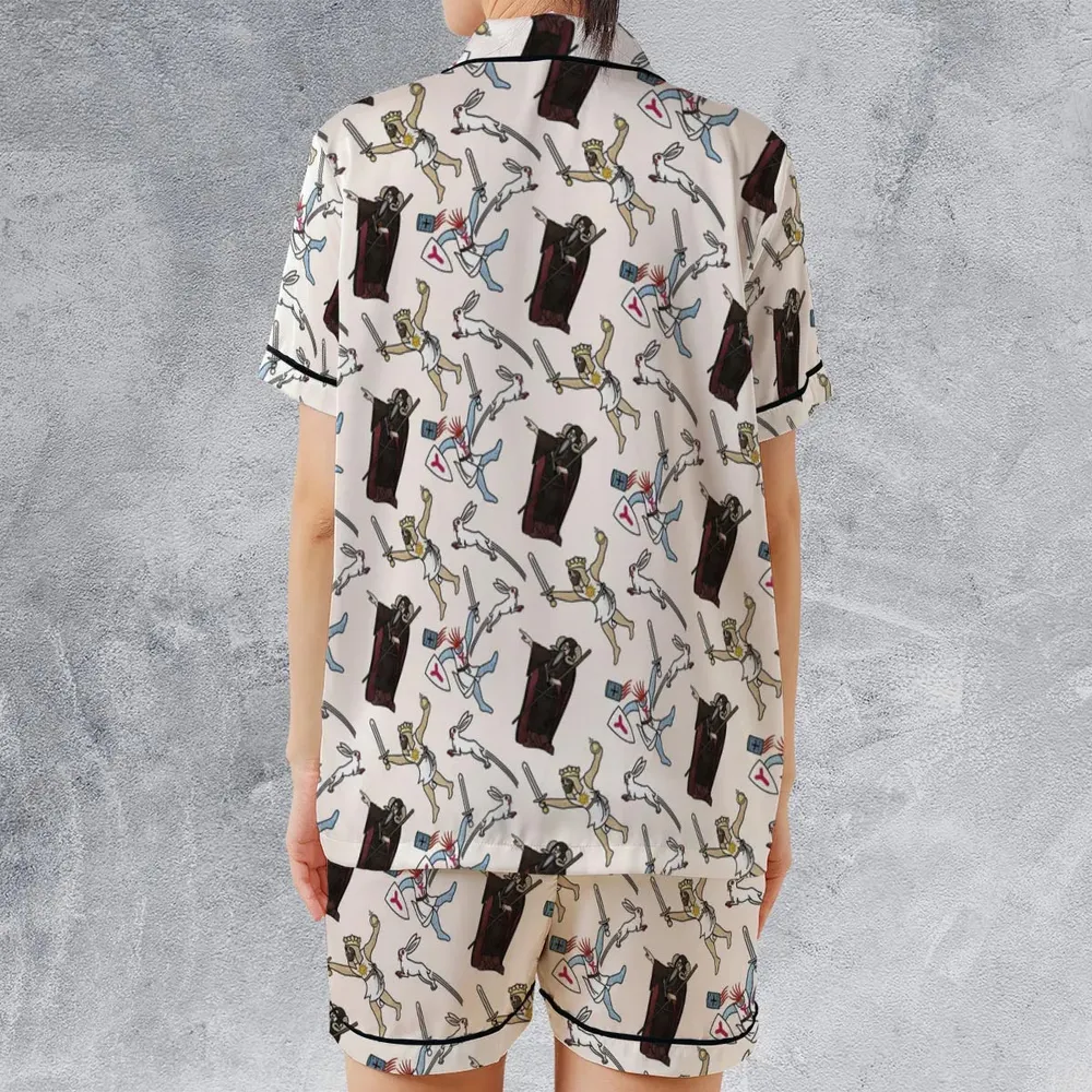 The Killer Rabbit Monty Python Satin Short-Sleeve Pajamas Set - 2
