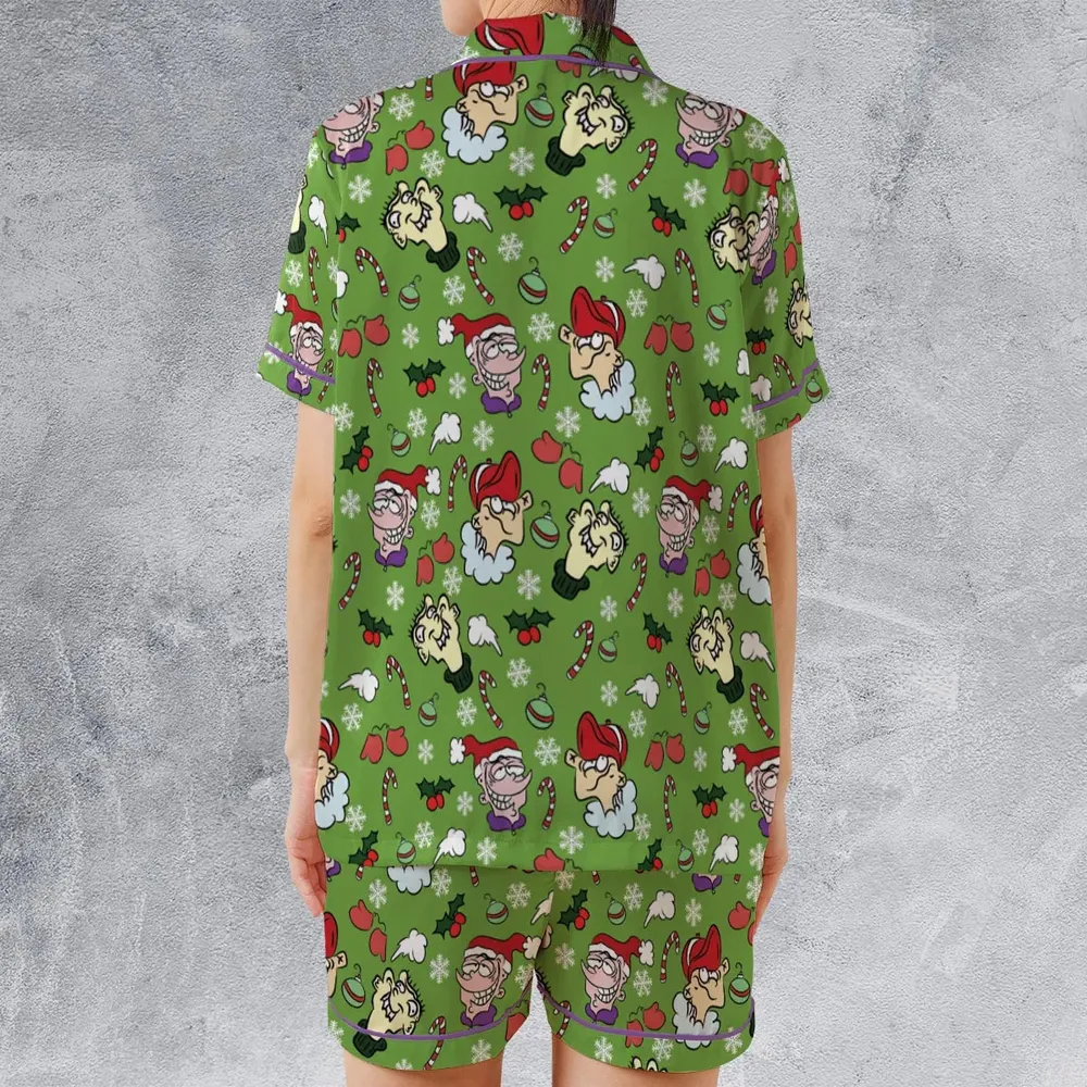 Holiday Mischief Ed Edd n Eddy Satin Short-Sleeve Pajamas Set - 2