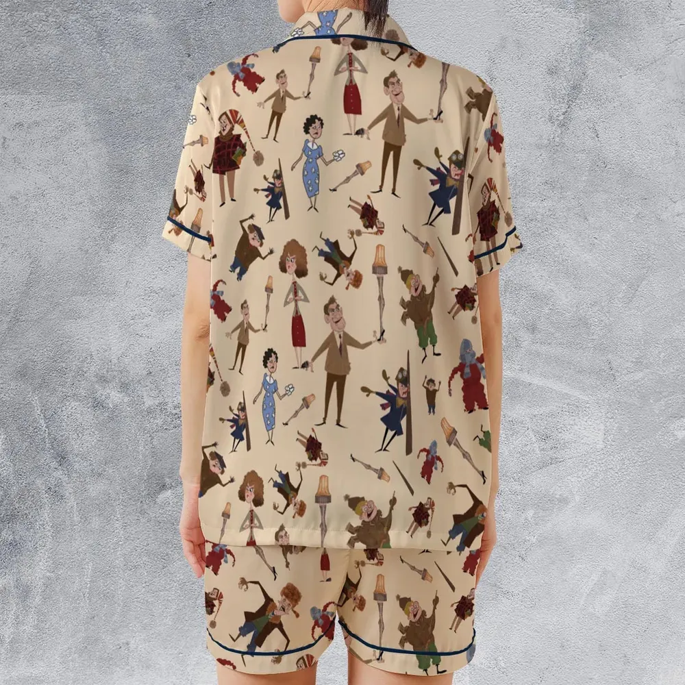 A Christmas Story Characters Satin Short-Sleeve Pajamas Set - 2