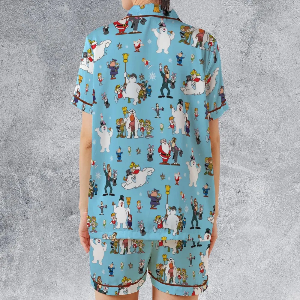 Cast Frosty The Snowman Satin Short-Sleeve Pajamas Set - 2