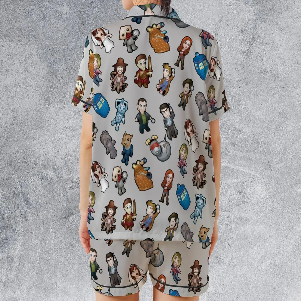 Cartoon Who Doctor Who Satin Short-Sleeve Pajamas Set - 2