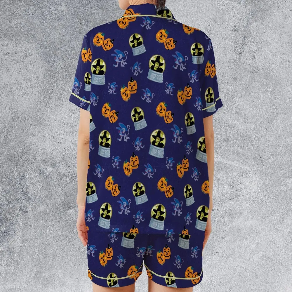 Wicked Witch Flying Monkey Satin Short-Sleeve Pajamas Set - 2