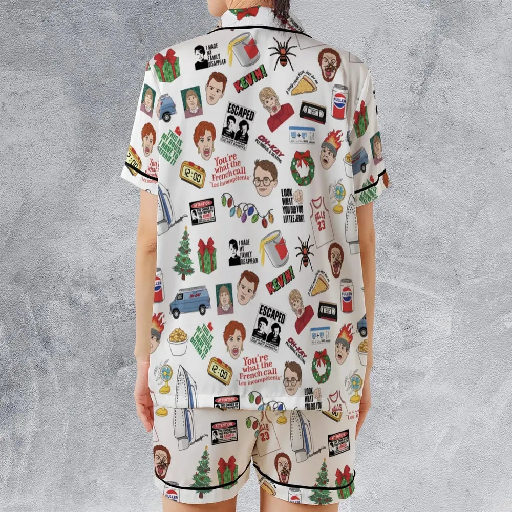 Holiday Pranks Home Alone Satin Short-Sleeve Pajamas Set - 2