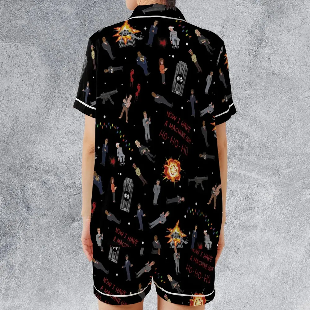 Die Hard Is My Favorite Christmas Movie Satin Short-Sleeve Pajamas Set - 2