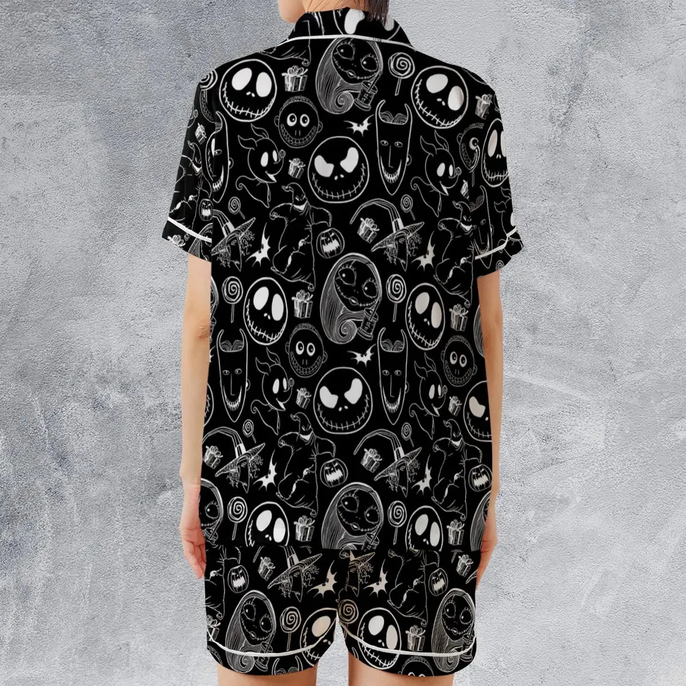 Pumpkin King The Nightmare Before Christmas T Satin Short-Sleeve Pajamas Set - 2