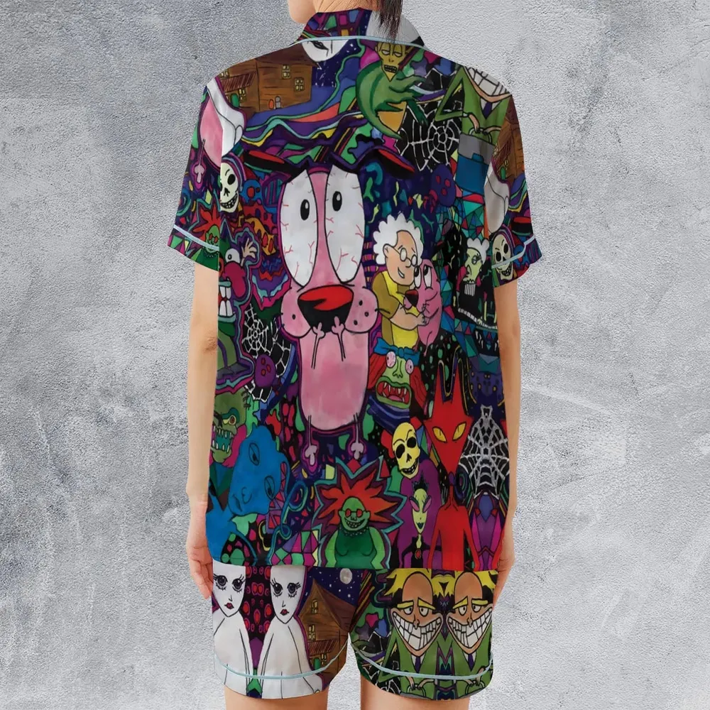 Horror Characters Cowardly Dog Satin Short-Sleeve Pajamas Set - 2