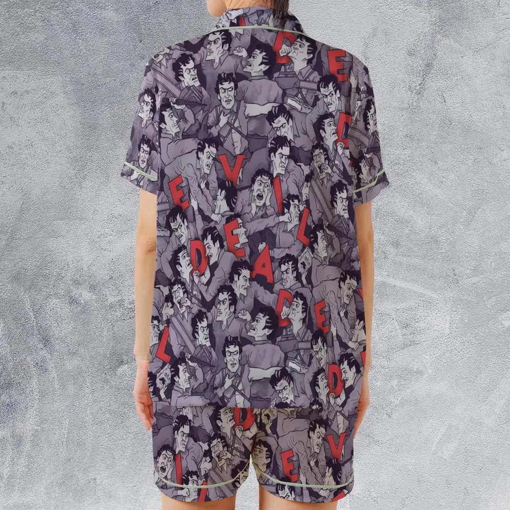 Chainsaw Evil Dead  Seamless Satin Short-Sleeve Pajamas Set - 2