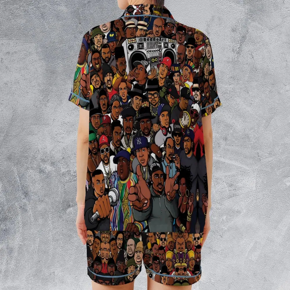 The Golden Age of Hip Hop Satin Short-Sleeve Pajamas Set - 2