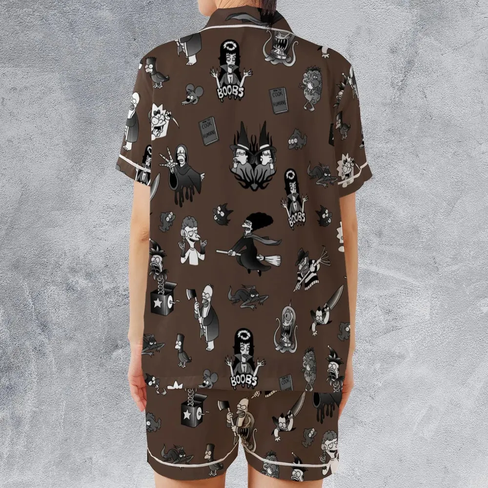 Treehouse of Horror The Simpsons Satin Short-Sleeve Pajamas Set - 2