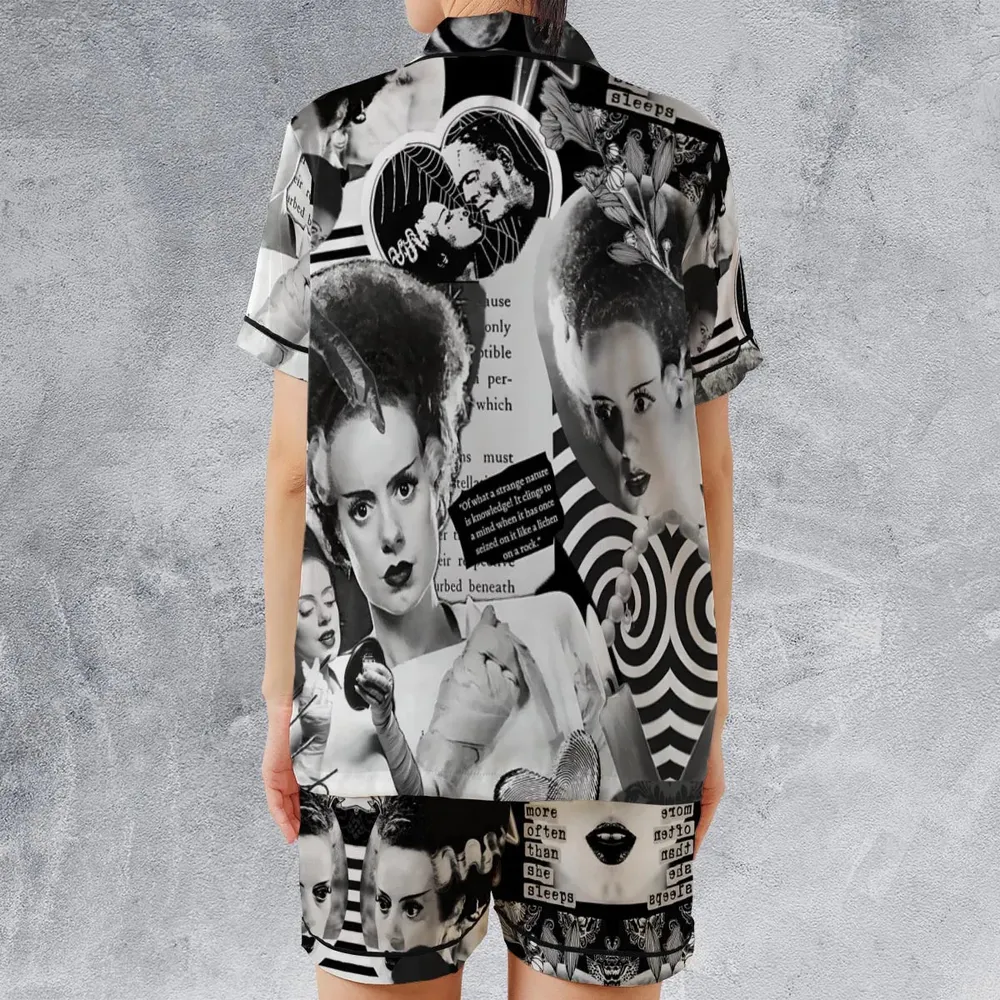 Bride Of Frankenstein Satin Short-Sleeve Pajamas Set - 2
