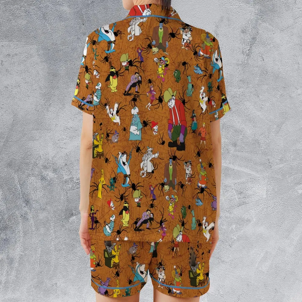 Halloween Party Satin Short-Sleeve Pajamas Set - 2
