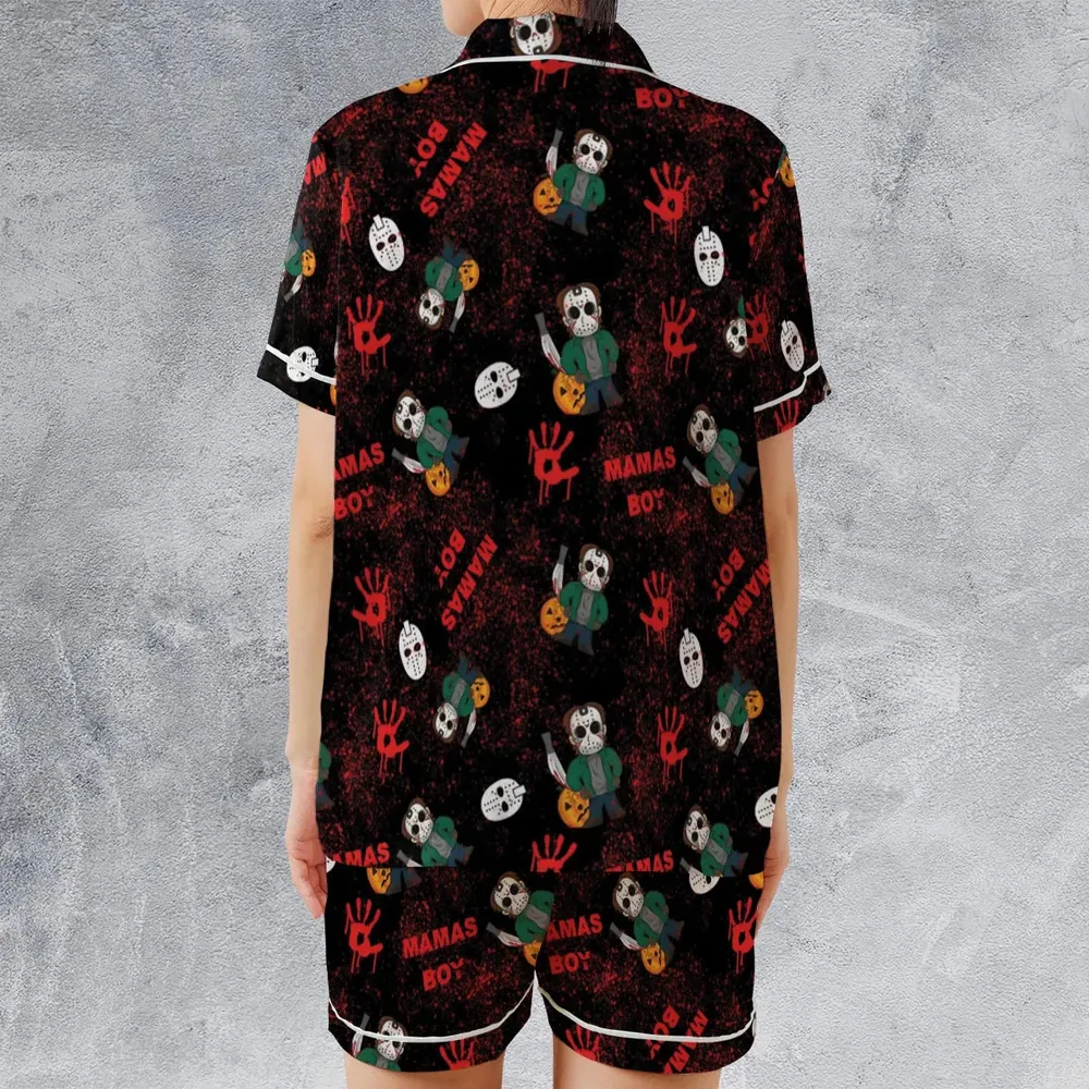 Mamas Boy Friday the 13th Satin Short-Sleeve Pajamas Set - 2