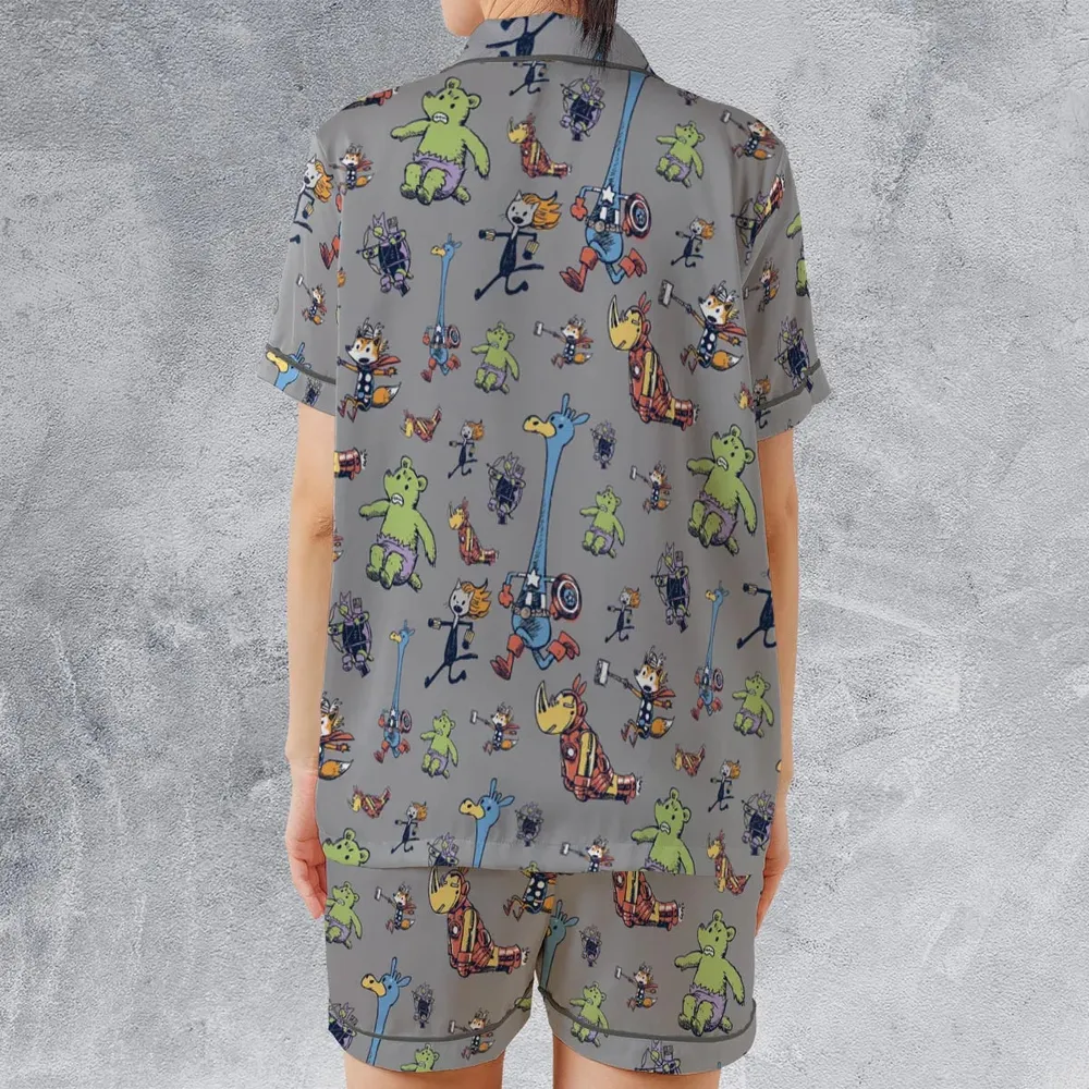 Animals Assemble Avengers Satin Short-Sleeve Pajamas Set - 2