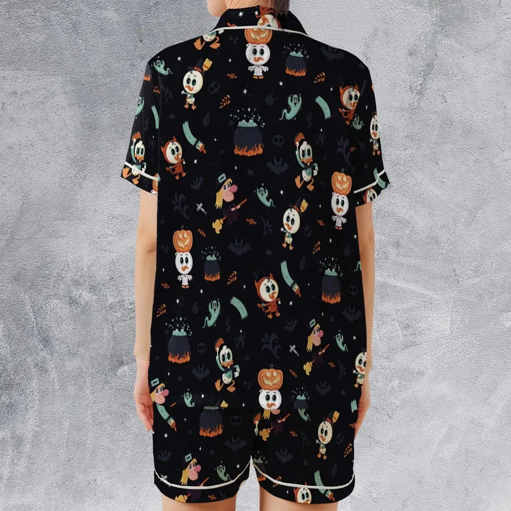Quacky Halloween DuckTales Satin Short-Sleeve Pajamas Set - 2