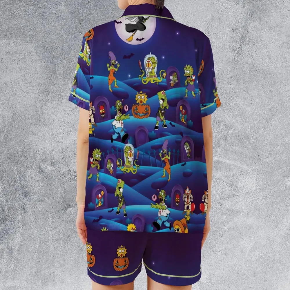 Horror Night The Simpsons Satin Short-Sleeve Pajamas Set - 2