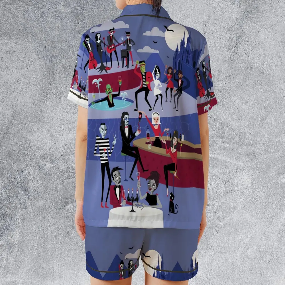 Monster Universal Dance Party Satin Short-Sleeve Pajamas Set - 2