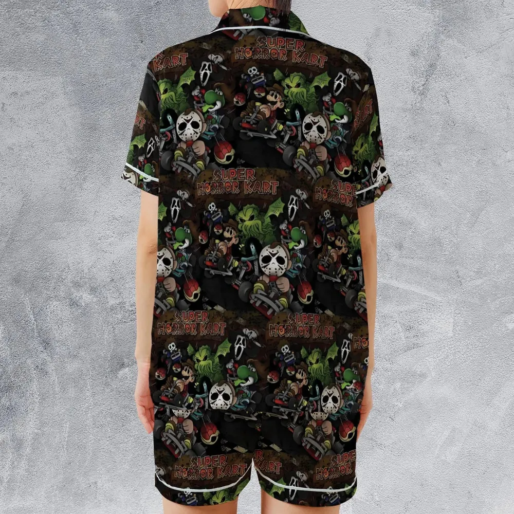 Super Horror Kart Satin Short-Sleeve Pajamas Set - 2