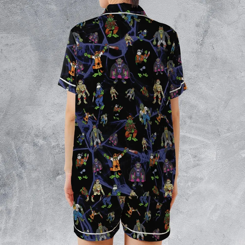 TMNT Universal Monsters And Sewer Slasher Toys Satin Short-Sleeve Pajamas Set - 2