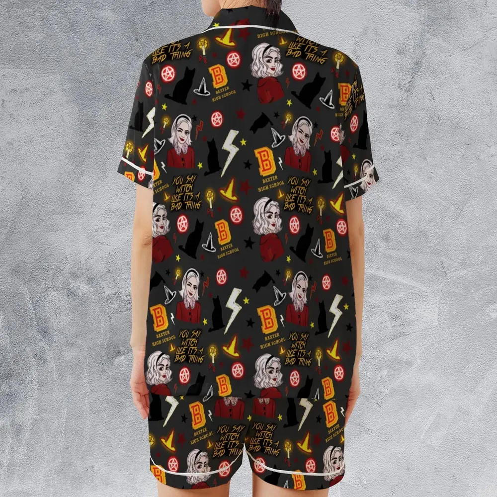 Chilling Adventures Satin Short-Sleeve Pajamas Set - 2