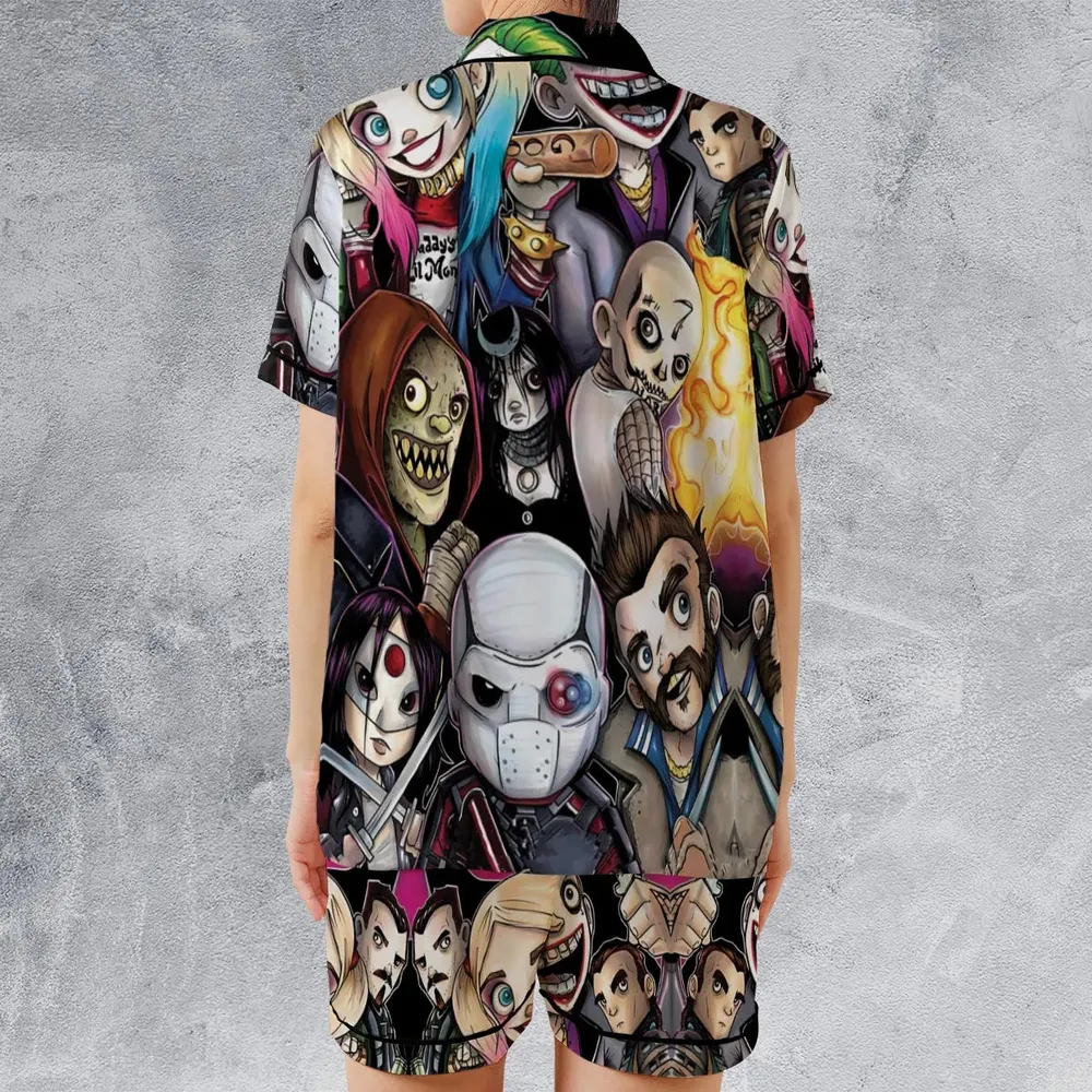 Mini Suicide Squad Satin Short-Sleeve Pajamas Set - 2