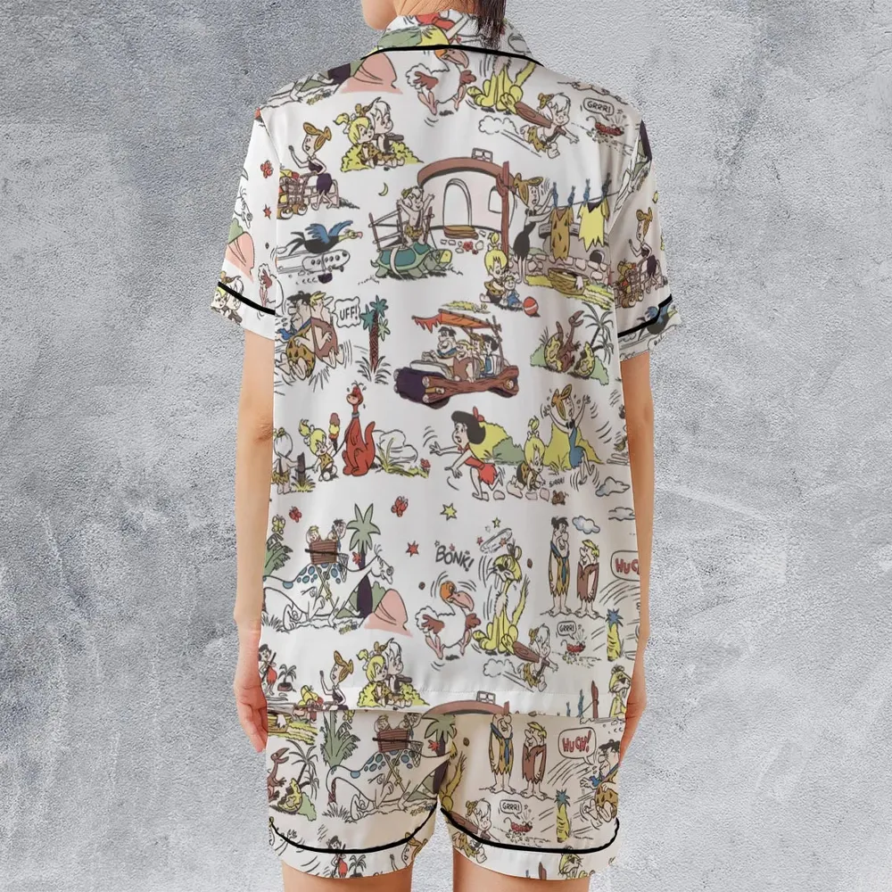 Stone Age Life The Flintstone Satin Short-Sleeve Pajamas Set - 2