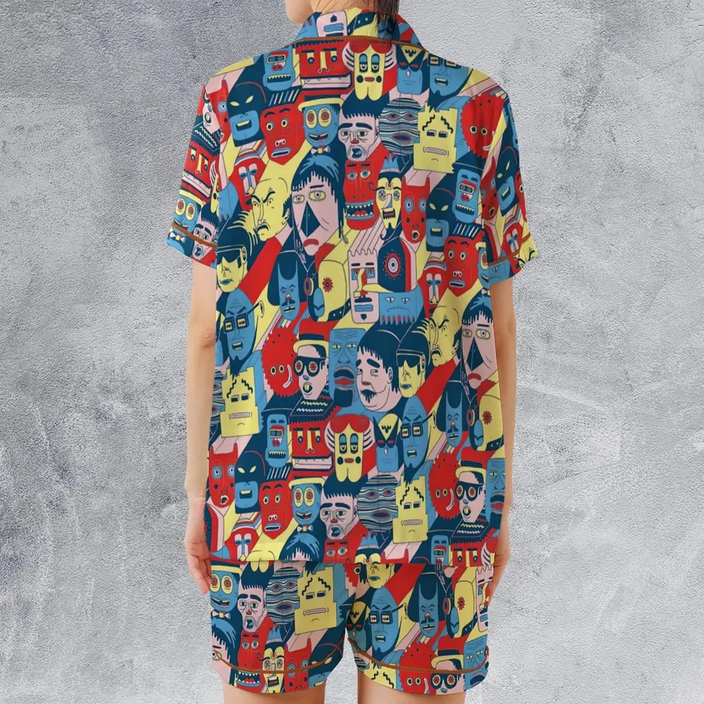 Trash Monsters Adult Swim Satin Short-Sleeve Pajamas Set - 2