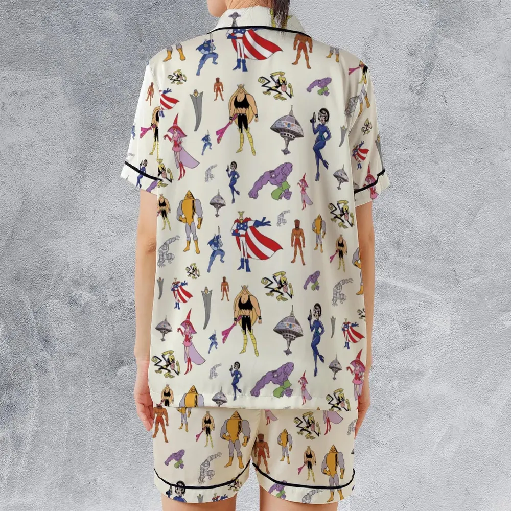 The Justice Friends Characters Satin Short-Sleeve Pajamas Set - 2