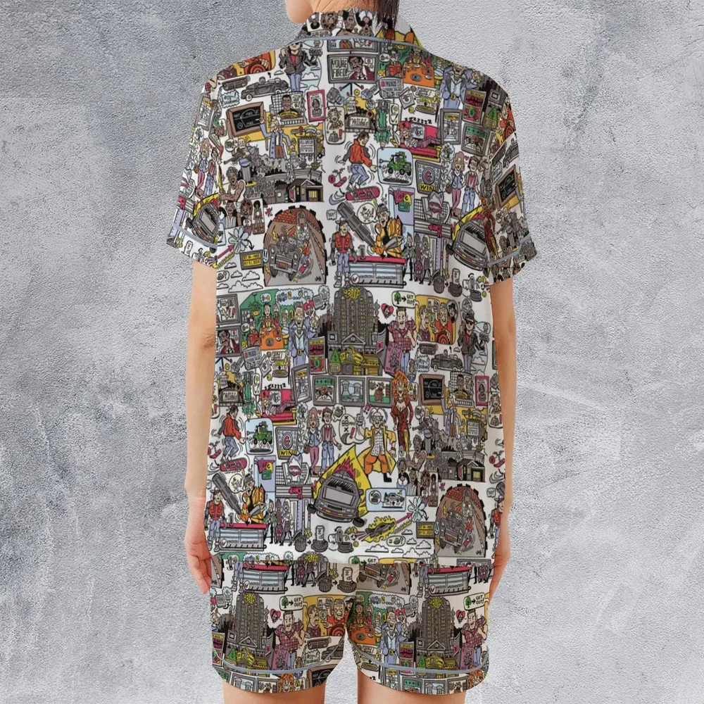 Back To Style Back To The Future Satin Short-Sleeve Pajamas Set - 2