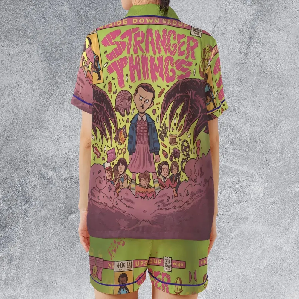Into The Unknown Stranger Things Satin Short-Sleeve Pajamas Set - 2