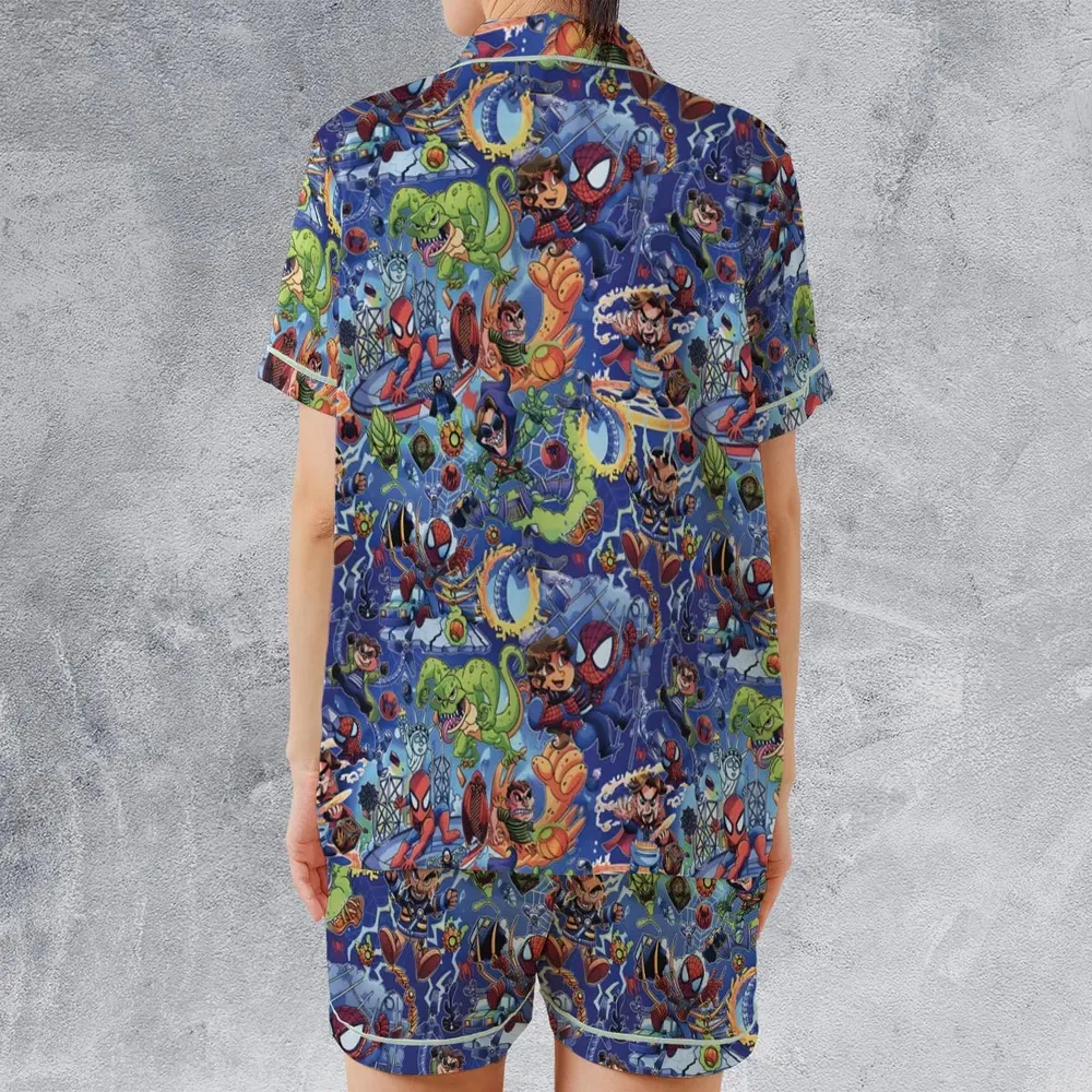 Web Slinger Spider Man Satin Short-Sleeve Pajamas Set - 2