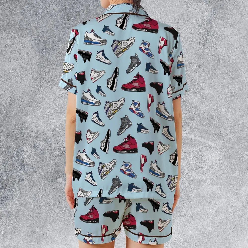 Sneaker Freak Satin Short-Sleeve Pajamas Set - 2