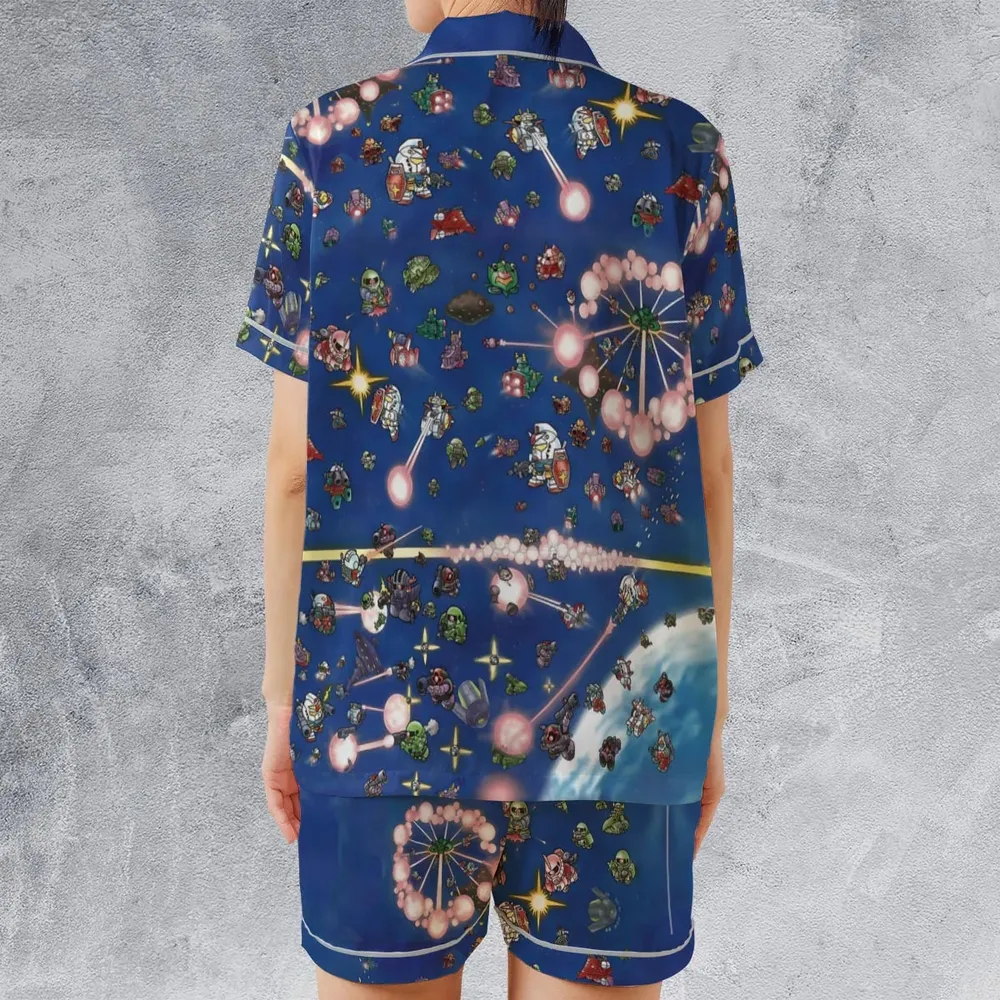 SD Gundam Battle Satin Short-Sleeve Pajamas Set - 2