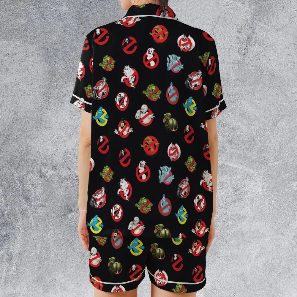 No Ghost Exists Ghostbusters Satin Short-Sleeve Pajamas Set - 2