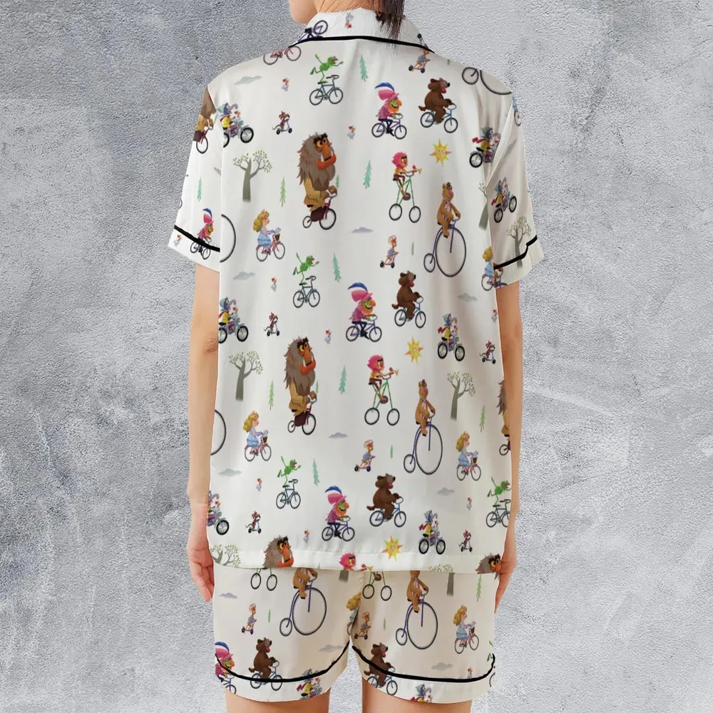 The Muppet Movie Bike Scene Satin Short-Sleeve Pajamas Set - 2